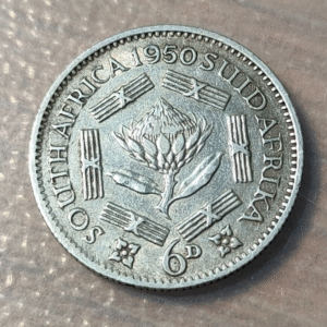 SUDAFRICA SOUTH AFRICA 6 PENCE 1950 KM 36.1 SCARCE DATE MBC+