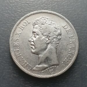 FRANCIA FRANCE CARLOS X CHARLES X 5 FRANCOS 5 FRANCS 1826 K BORDEAUX MBC ESCASA