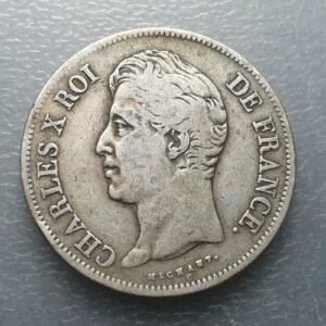 FRANCIA FRANCE CARLOS X CHARLES X 5 FRANCOS 5 FRANCS 1829 D LYON MBC- ESCASA