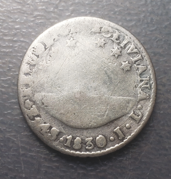 BOLIVIA 4 SOLES 1830 JL EX MOUNT.