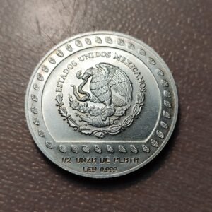 MEXICO 50 PESOS 1992 1/2 ONZA DE PLATA GUERRERO AGUILA SC UNC
