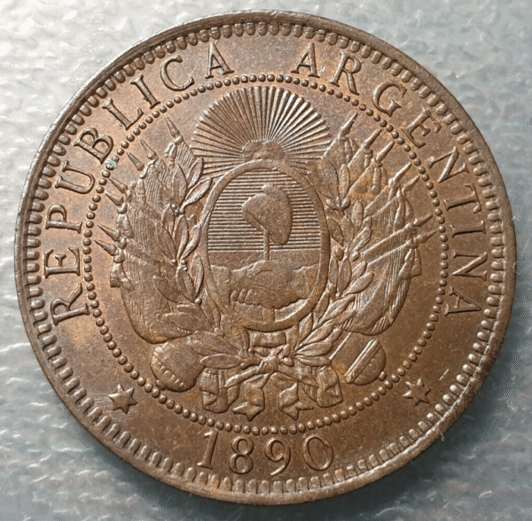 ARGENTINA 2 CENTAVOS 1890 EBC/EBC+ - Imagen 2