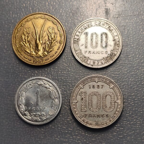AFRICA LOTE 4 MONEDAS DISTINTAS COLONIAS FRANCESAS FRENCH AFRICAN COLONIES - Imagen 2