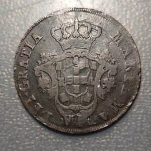 PORTUGAL AZORES MARIA I 20 REIS 1795 BC+/MBC- INTENTO DE PERFORACION