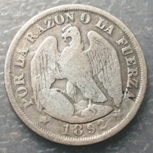 CHILE SANTIAGO 20 CENTAVOS 1892 BC