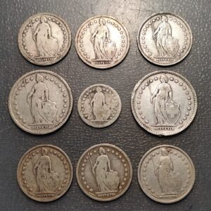 SUIZA SWITZERLAND LOTE 9 MONEDAS ANTIGUAS FINAL SIGLO XIX PRINCIPIO SIGLO XX