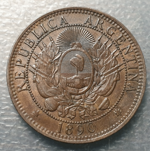 ARGENTINA 2 CENTAVOS 1890 MBC+ - Imagen 2