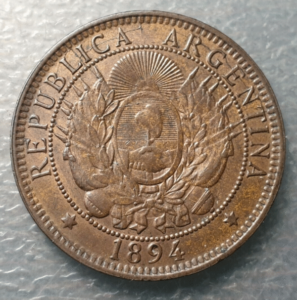 ARGENTINA 2 CENTAVOS 1894 EBC - Imagen 2