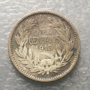 CHILE SANTIAGO 10 CENTAVOS 1913 BC+