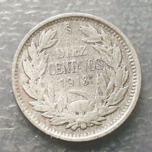 CHILE SANTIAGO 10 CENTAVOS 1913 MBC-