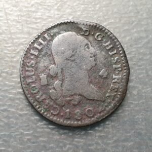 ESPAÑA SEGOVIA CARLOS IV 4 MARAVEDIS 1802 BC/BC+