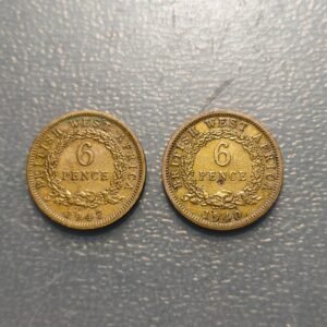 BRITISH WEST AFRICA LOTE 2 MONEDAS 6 PENCE 1940 - 1947