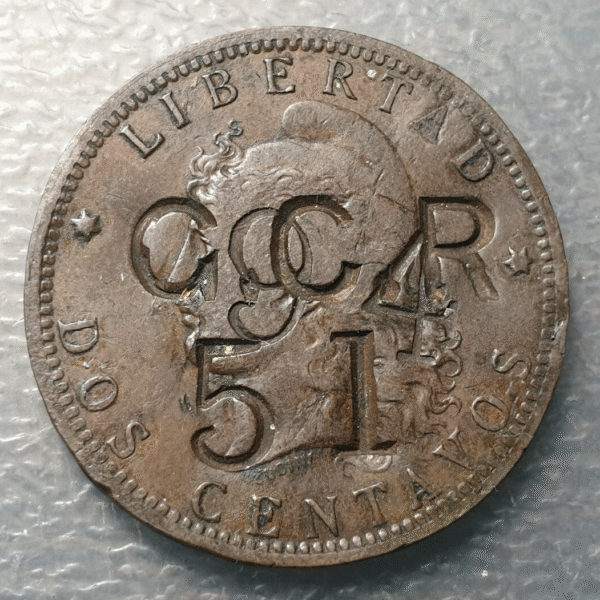 ARGENTINA 2 CENTAVOS 1892 RESELLO COUNTERMARK GCR 52 "GOLD COAST REGIMENT"??