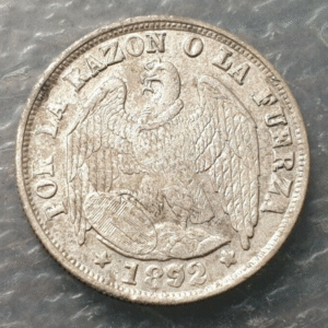 CHILE SANTIAGO 1/2 DECIMO 1892 MBC-