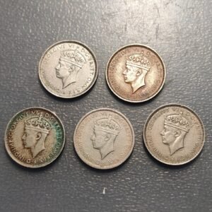 BRITISH WEST AFRICA LOTE 5 MONEDAS 3 PENCE