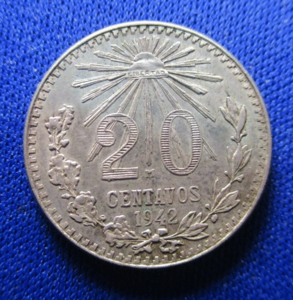 MEXICO 20 CENTAVOS 1942 KM 438 EBC - Imagen 2