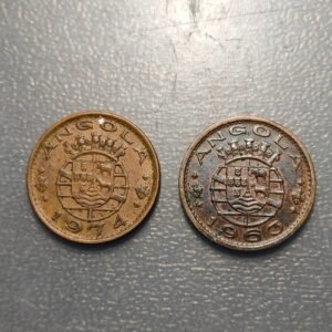 ANGOLA LOTE 2 MONEDAS 1 ESCUDO 1963 - 1974 KM 76
