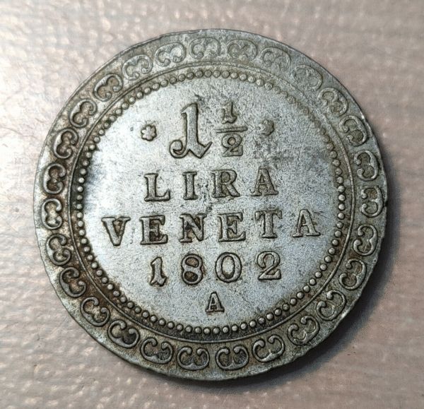ITALIA VENEZIA VENECIA 1 1/2 LIRA VENETA 1802 A MBC+ - Imagen 2