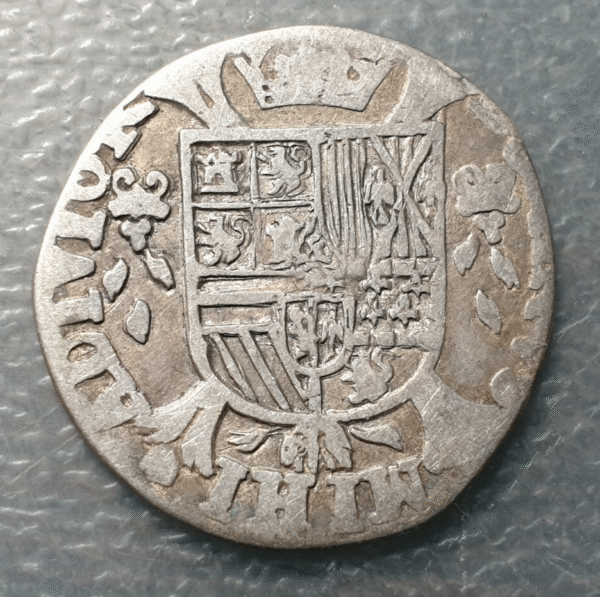 IMPERIO ESPAÑOL PAISES BAJOS NIMEGA FELIPE II 1/5 FILIPSDAALDER FECHA NO VIS. BC - Imagen 2