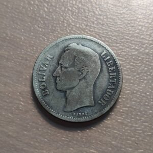 VENEZUELA 2 BOLIVARES 1936 BC+/MBC-