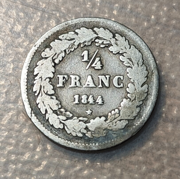 BELGICA BELGIUM LEOPOLD I 1/4 FRANC 1844 - Imagen 2