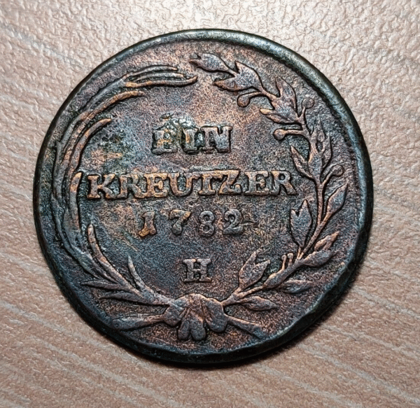 AUSTRIA JOSEPH II 1 KREUZER 1782 H GUNZBURG - Imagen 2