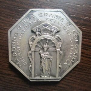 MEDALLA RELIGIOSA BOLZANO ITALIA 1956 VIRGEN D GRAZIE FOLGARIA PATR. ESQUIADORES