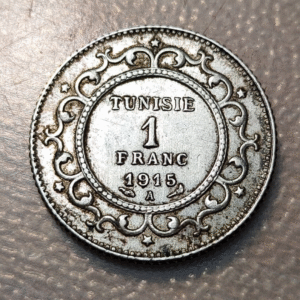 TUNISIA TUNEZ 1 FRANC 1 FRANCO 1915 A EBC