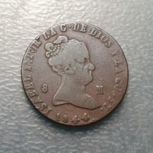 ISABEL II JUBIA 8 MARAVEDIS 1844 BC+/MBC-