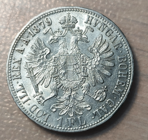 AUSTRIA FRANZ JOSEPH I FLORIN 1879 EBC-/EBC - Imagen 2