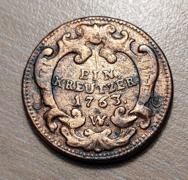 AUSTRIA POLAND POLONIA FRANZ I 1 KREUZER 1763 W BRESLAU WROCLAW - Imagen 2