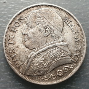 ESTADOS PAPALES PONTIFICIO VATICANO PIO IX 2 LIRAS 2 LIRE 1867 SIN CIRCULAR UNC