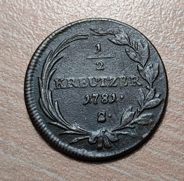 AUSTRIA HUNGRIA HUNGARY JOSEPH II 1/2 KREUZER 1781 S SMOLNIK - Imagen 2
