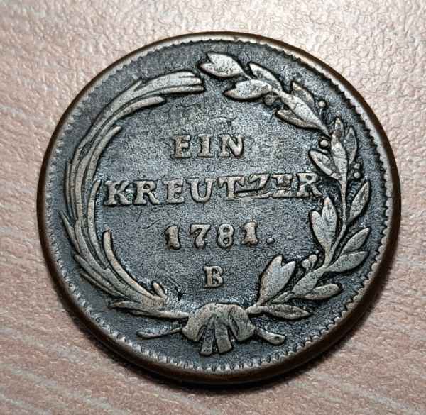 AUSTRIA HUNGRIA HUNGARY JOSEPH II 1 KREUZER 1781 B KREMNITZ - Imagen 2