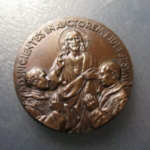 MEDALLA RELIGIOSA 1931 PAPA LEON XIII - PIO XI 40 AÑOS ENCICLICA "RERUM NOVARUM"