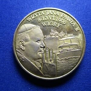 MEDALLA RELIGIOSA 1999 PAPA JUAN PABLO II WIGRY POLONIA /MONASTERIO CAMALDOLIANO