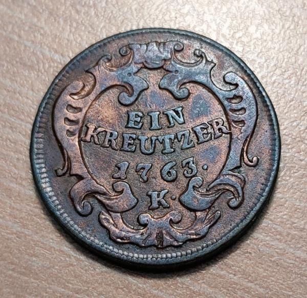 AUSTRIA HUNGRIA HUNGARY MARIA THERESA 1 KREUZER 1763 K KREMNITZ - Imagen 2