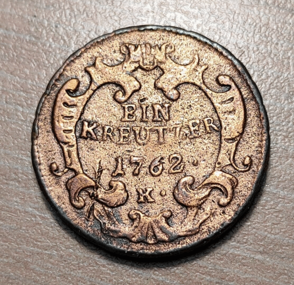AUSTRIA HUNGRIA HUNGARY MARIA THERESA 1 KREUZER 1762 K KREMNITZ - Imagen 2