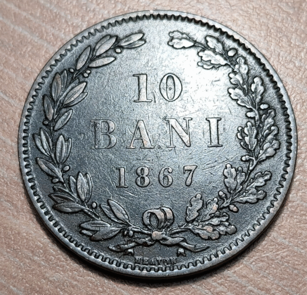 RUMANIA ROMANIA 10 BANI 1867 MBC - Imagen 2