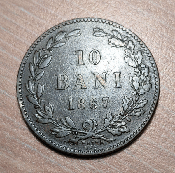 RUMANIA ROMANIA 10 BANI 1867 MBC - Imagen 2