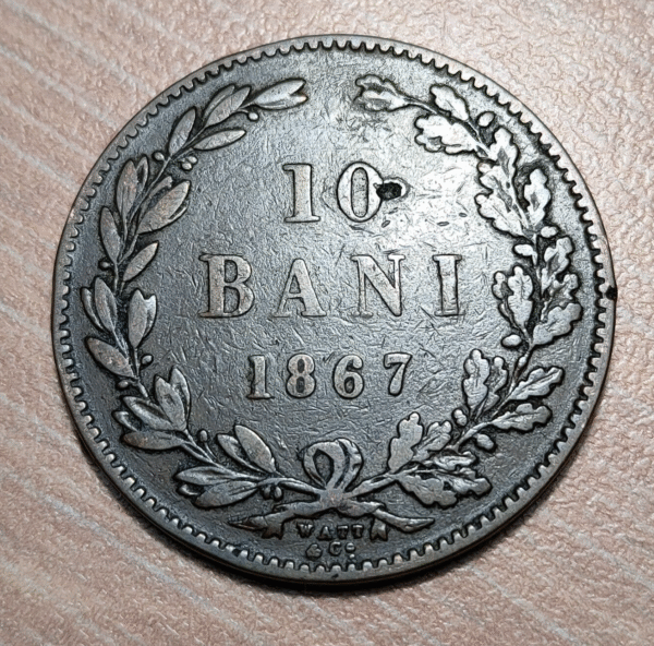 RUMANIA ROMANIA 10 BANI 1867 MBC- - Imagen 2