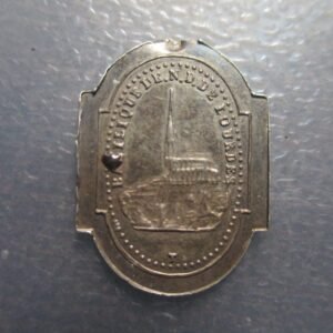 MEDALLA RELIGIOSA LOURDES LA VIRGEN INMACULADA / BASILICA  - PLATA FALTA ANILLA