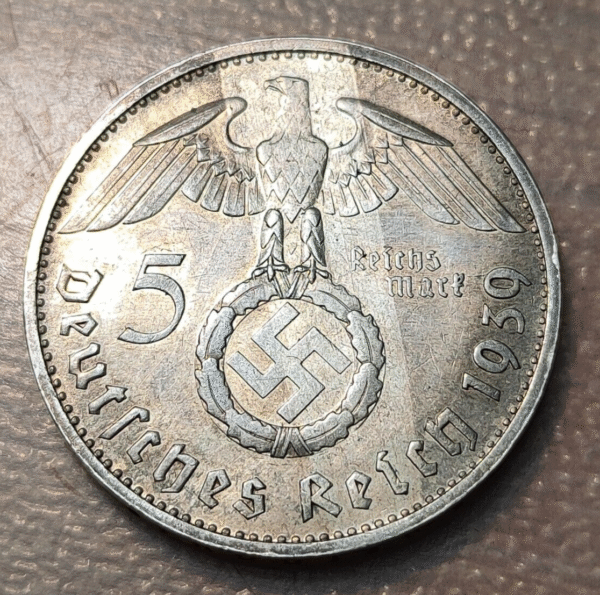 ALEMANIA GERMANY III REICH 5 MARK 5 MARCOS 1939 B EBC