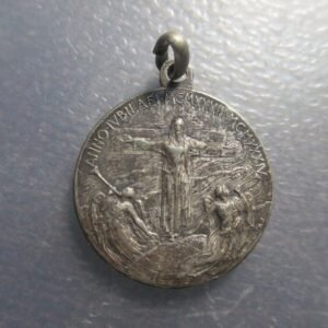 MEDALLA RELIGIOSA AÑO SANTO JUBILEO 1933-34 - PAPA PIO XI / CRISTO ENTRE ANGELES