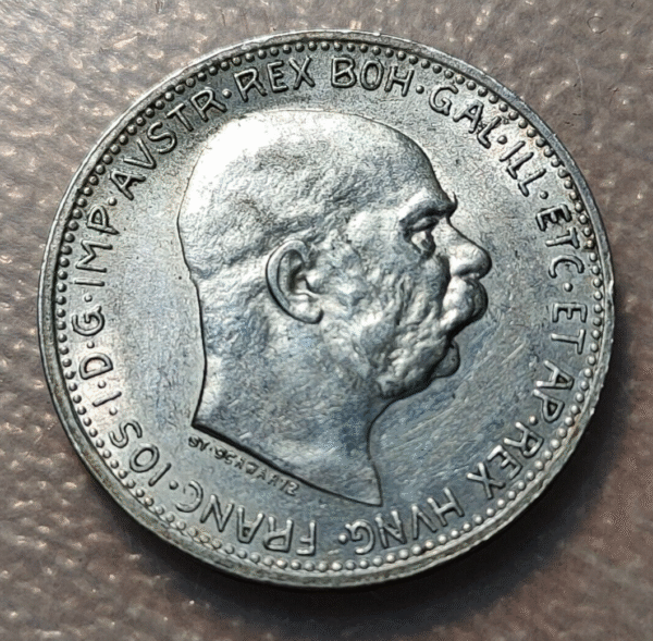 AUSTRIA FRANZ JOSEPH I 1 CORONA 1914 SC-/SC PATINA - Imagen 2