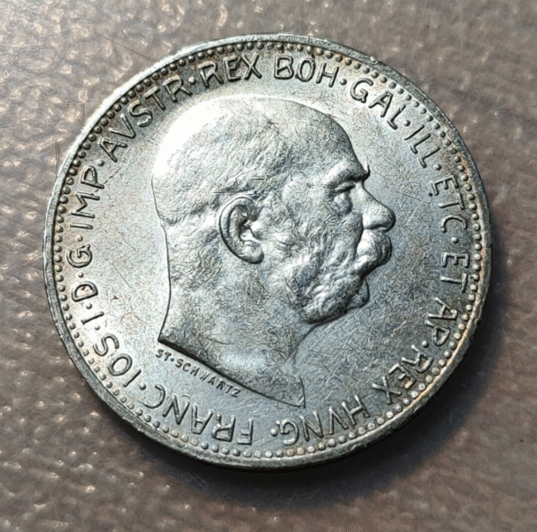 AUSTRIA FRANZ JOSEPH I 1 CORONA 1914 SC- PATINA - Imagen 2