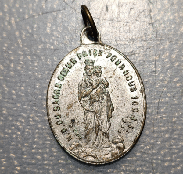 MEDALLA RELIGIOSA FRANCIA Nª Sª DEL SAGRADO CORAZON SAGRADO CORAZON DE JESUS - Imagen 2