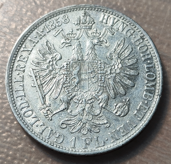AUSTRIA FRANZ JOSEPH I 1 FLORINT 1 FLORIN 1858 A MBC+/EBC- - Imagen 2
