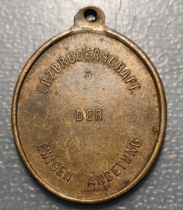 MEDALLA RELIGIOSA ALEMANIA ADORACION ETERNA HERMANDAD CUSTODIA SANTO SACRAMENTO - Imagen 2