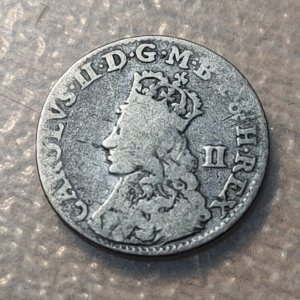 GREAT BRITAIN GRAN BRETAÑA CHARLES II II PENCE 2 PENCE S/F SIN FECHA